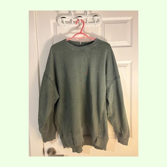 Aerie "The Chill Crew" Sweatshirt, Veridian Green, Size L - Picture 2 of 4